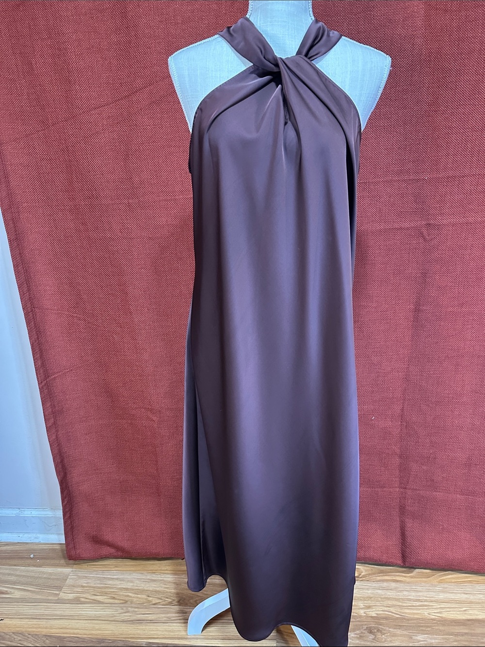 a new day Brown Twist Halter Maxi Dress